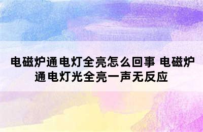 电磁炉通电灯全亮怎么回事 电磁炉通电灯光全亮一声无反应